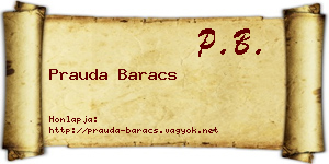 Prauda Baracs névjegykártya